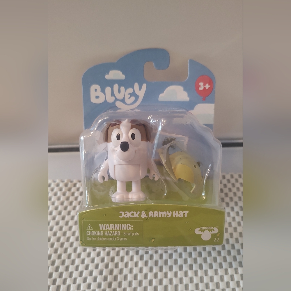 Bluey Cartoon Jack & Army Hat Figure NWT
